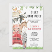 Rode Tractor Boerderij Dieren 2e Verjaardag Kaart (Voorkant)