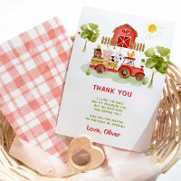 Rode tractor boerderij dieren verjaardag dank u