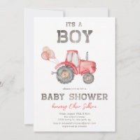 Rode Tractor Boerderij Jongen Baby Shower