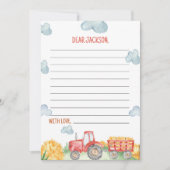 Rode Tractor Boerderij Tijd Capsule Nota Bericht K Bedankkaart (Voorkant)