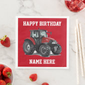 Rode Tractor Boerderij Verjaardag servetten (Insitu)