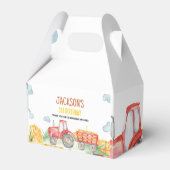 Rode tractor Boerderij Verjaardagsfeestgunst Box Bedankdoosjes (Achterkant)