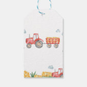 Rode Tractor Boerderij Verjaardagsfeestje Dank u L Cadeaulabel (Achterkant)