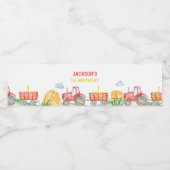 Rode Tractor Boerderij Verjaardagswaterflesetiket Waterfles Etiket (Enkel label)