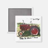 Rode tractor Dit is hoe ik magneet rol (Voorkant / Achterkant)