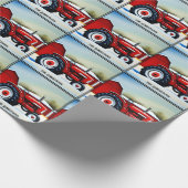 Rode Tractor en Red Barn Cadeaupapier (Hoek)