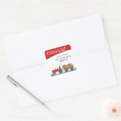 Rode Tractor Feestelijke Enveloppe Sluitzegel Vierkante Sticker (Envelop)