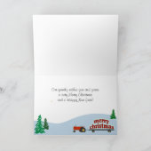 Rode Tractor Foto Kerst Kaart (Binnen)