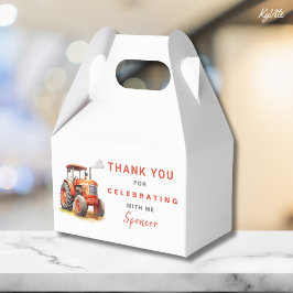 Rode Tractor Gable Box Sjabloon Boy Verjaardag Bedankdoosjes