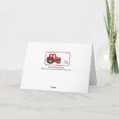 Rode tractor & hond 4e verjaardagskaart kaart (Achterkant)