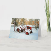 Rode tractor in de Kaart (Voorkant)