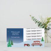 Rode Tractor Kerst Kaart (Staand voorkant)