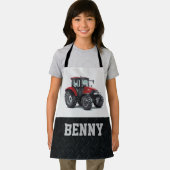 Rode Tractor Landbouwmateriaal Boer Koel Schort (Insitu)