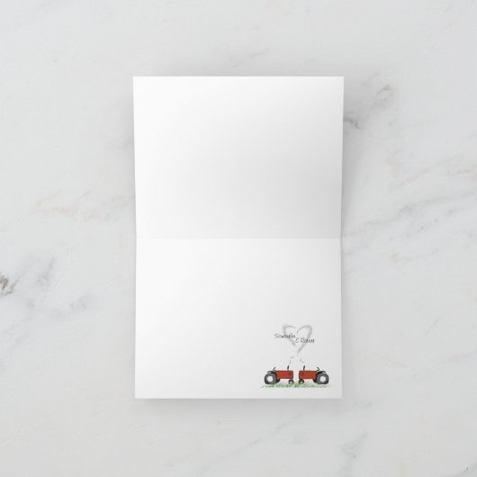 Rode Tractor Liefde Dankkaart Bedankkaart (Binnen)
