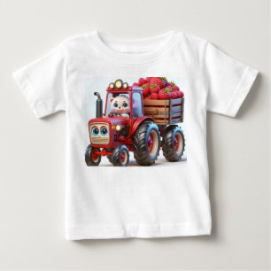 Rode tractor met Beer en frambozen