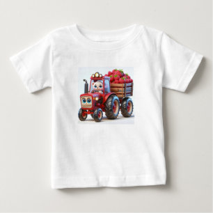 Rode tractor met Beer en frambozen Baby