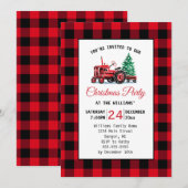 rode tractor met kerstfeest kaart (Voorkant / Achterkant)