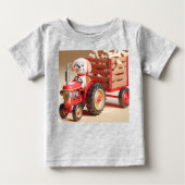 Rode tractor met puppy en Botten (Voorkant)