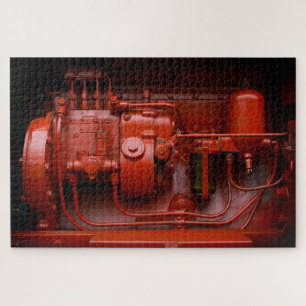 Rode tractor motor. legpuzzel