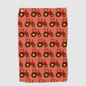Rode Tractor Ontwerp Achtergrond in elke kleur Golfhanddoek (Voorkant)