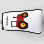 Rode Tractor Ontwerp Golfheadcover (Voorkant)