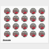 Rode Tractor Party Envelope Seals Ronde Sticker (Vel)