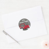 Rode Tractor Party Envelope Seals Ronde Sticker (Envelop)