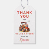 Rode Tractor Verjaardag Bedankings Favoriet Cadeau Cadeaulabel (Voorkant)
