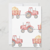 Rode Tractor Verjaardag Boerderij Feest Kaart (Achterkant)