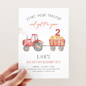 Rode Tractor Verjaardag Boerderij Feest Kaart