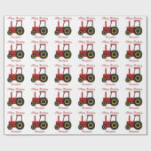 Rode Tractor Verjaardag Cadeaupapier (Vlak)