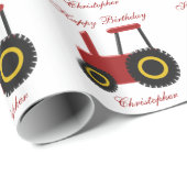 Rode Tractor Verjaardag Cadeaupapier (Rol Hoek)
