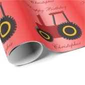 Rode Tractor Verjaardag Cadeaupapier (Rol Hoek)