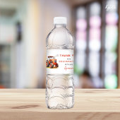 Rode Tractor Verjaardag Waterfles Etiket Wrapper