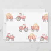 Rode tractor verjaardagsfoto kaart (Achterkant)