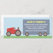 Rode Tractor Voertuig Verjaardag Uitnodigingen (Voorkant / Achterkant)