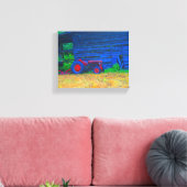 Rode tractor voor schuur canvas afdruk (Insitu (Woonkamer))