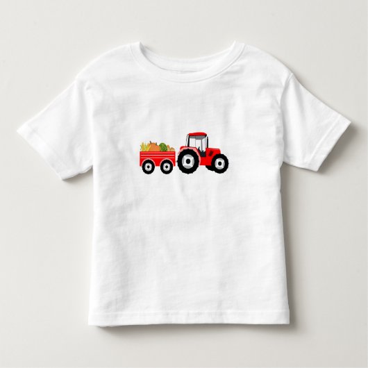 Rode tractor vrachtwagen boerderijproducten kinder shirts (Voorkant)