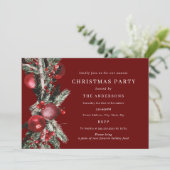 Rode Traditionele Blad Kerstfeest Kaart (Staand voorkant)