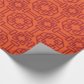 Rode traditionele geometrische Chinese patronen Cadeaupapier (Hoek)