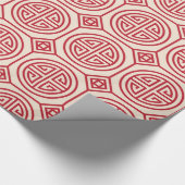 Rode traditionele geometrische Chinese patronen Cadeaupapier (Hoek)