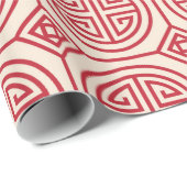 Rode traditionele geometrische Chinese patronen Cadeaupapier (Rol Hoek)