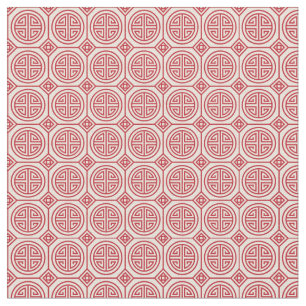 Rode traditionele geometrische Chinese patronen Stof