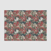 Rode traditionele kerstbloem en pinecone tissuepapier (Voorkant)