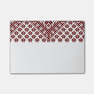 Rode traditionele Oostzee Letse patroonontwerp Post-it® Notes