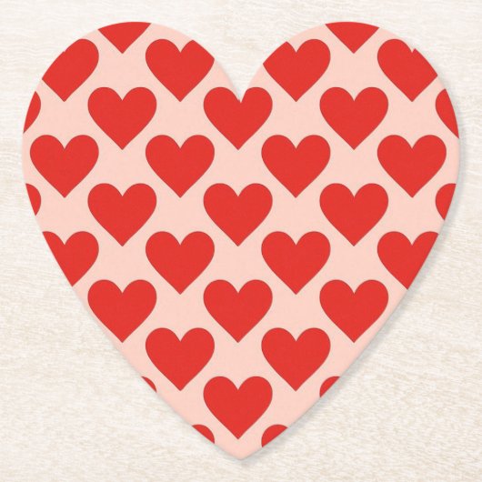 Rode, traditionele Valentijnsdag hart Kartonnen Onderzetters (Voorkant)