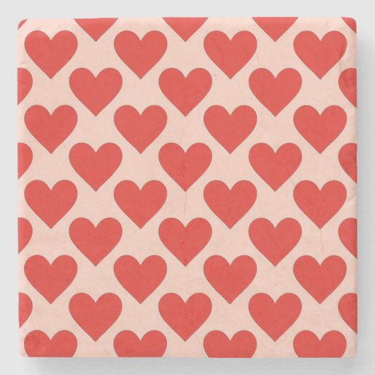 Rode, traditionele Valentijnsdag hart Stenen Onderzetter (Voorkant)