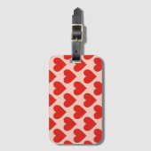 Rode, traditionele valentijnshart bagagelabel (Voorkant (verticaal))
