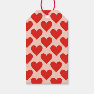 Rode, traditionele Valentijnshart Cadeaulabel