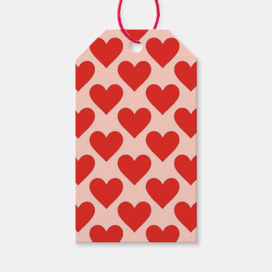 Rode, traditionele Valentijnshart Cadeaulabel (Voorkant)